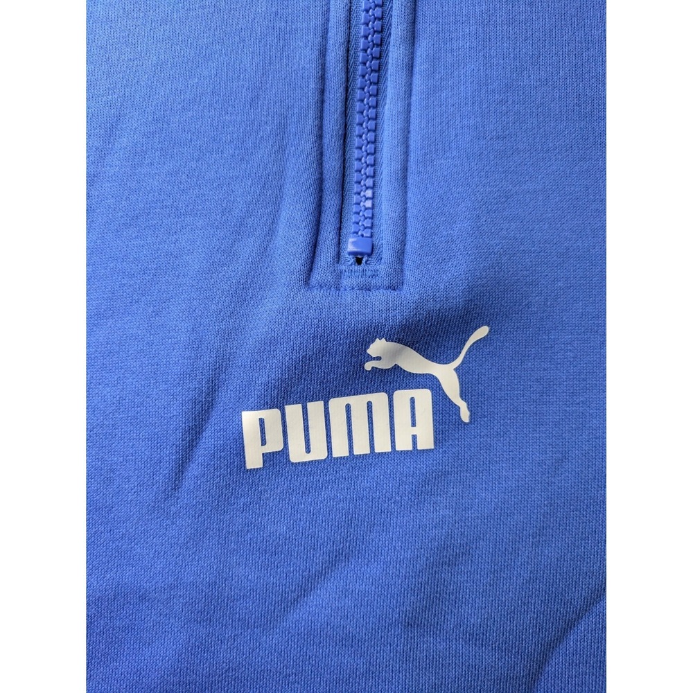 Puma Men's Large‎ Sweatshirt Blue Quarter Zip Pullover Performance Golf Sweater - Picture 3 of 8